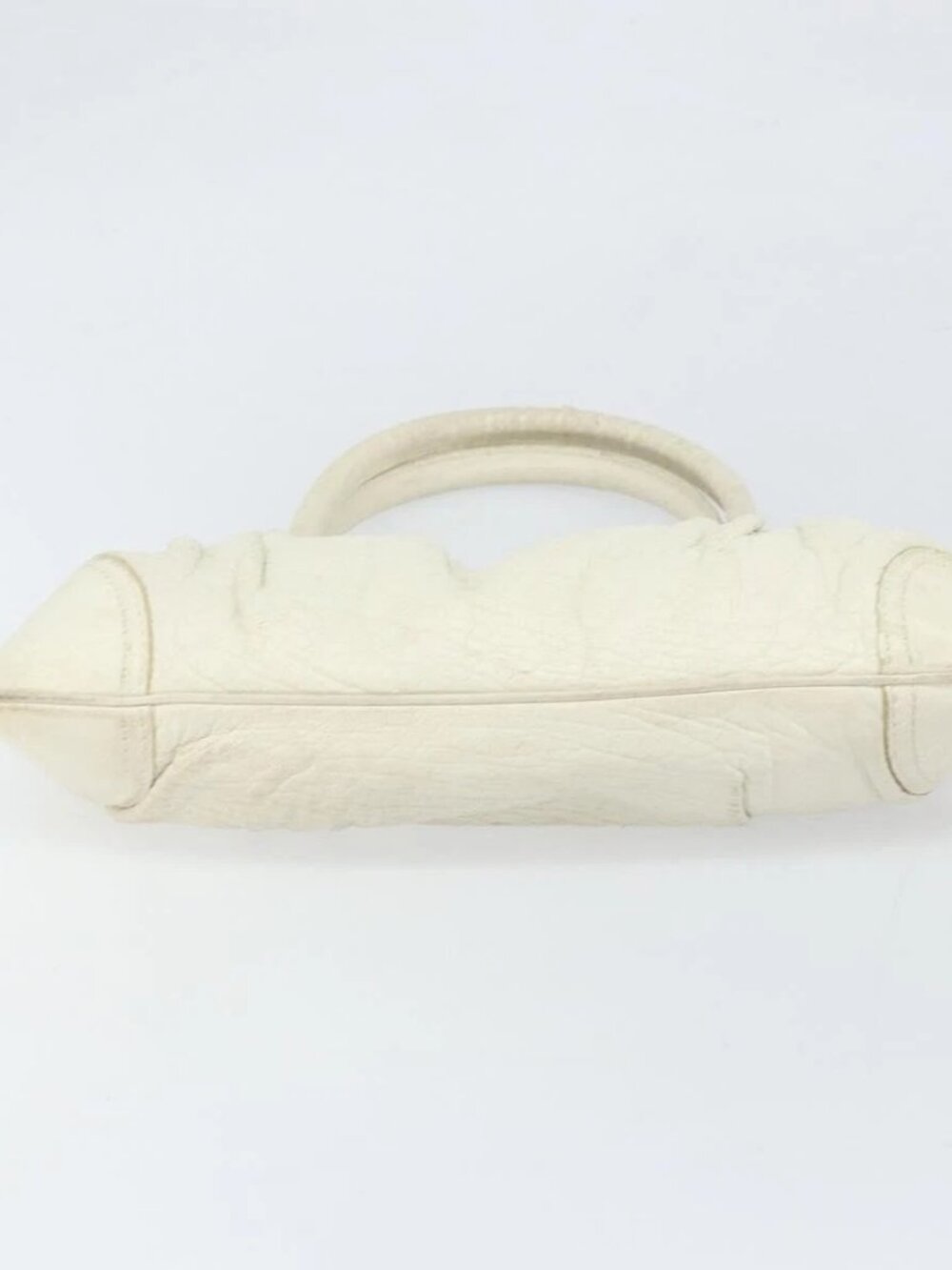 Salvatore Ferragamo Hand Bag Leather White Gold Auth bs33230 - Picture 9 of 15